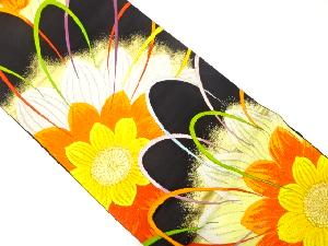 アンティーク　花模様織り出し袋帯(着用可)